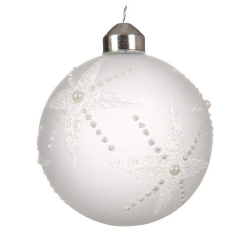 copy of Bauble glass white glitter