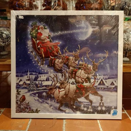 canvas santa claus con iluminación leds