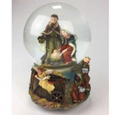 Snow globe Jesus in straw 10cm