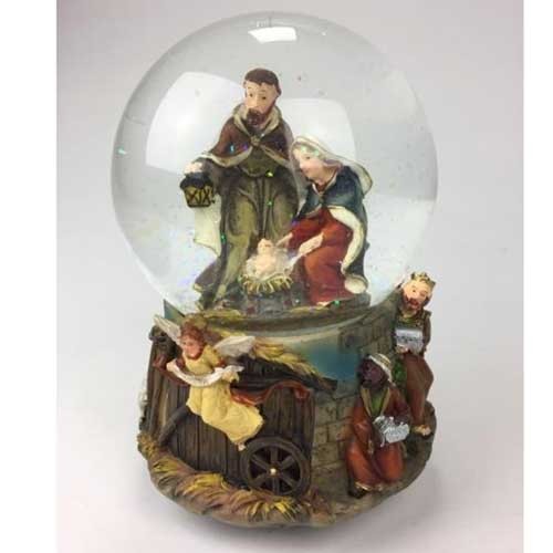 Snow globe Jesus in straw Ø10cm