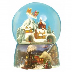 Water globe Santa train Ø15cm