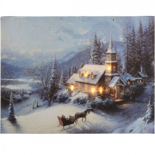 LED canvas paisaje navideño