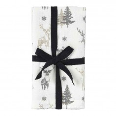 Napkin cotton square reindeer