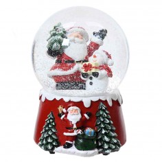 Snowglobe Music box Santa 10cm