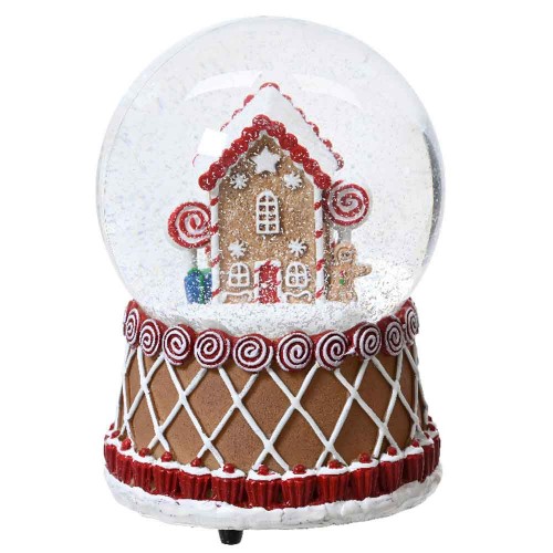 Snowglobe Mucic box GingerHouse 10cm