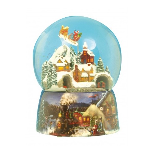 Water globe Santa and train 15cm