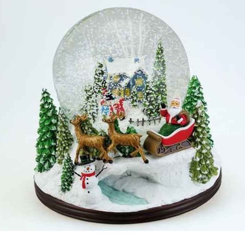 Snow globe winter house 12cm