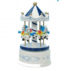 Wooden carousel blue/white...